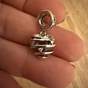 Pandora Silver Wrapped Heart Dangle Charm - Silver